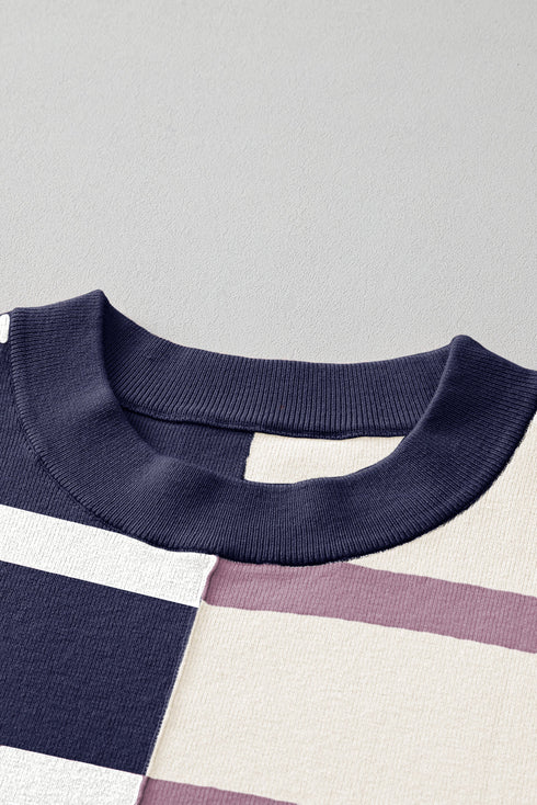 Stripe Colorblock Oversized Sweater